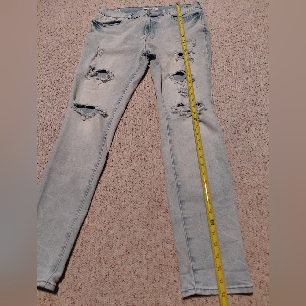 PacSun Light Blue Distressed Skinny Jeans - Picture 9 of 14